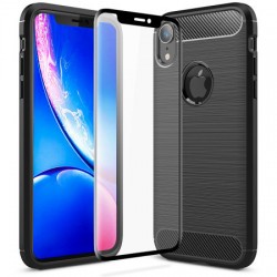 Olixar Sentinel iPhone XR Case and Glass Screen Protector - Black
