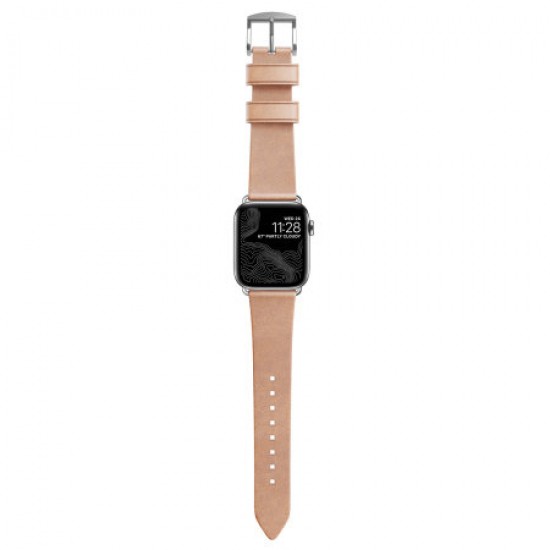 Nomad Apple Watch 40mm / 38mm Modern Natural Leather Strap - Silver Nomad Apple Watch 40mm / 38mm Modern Natural Leather Strap - Silver