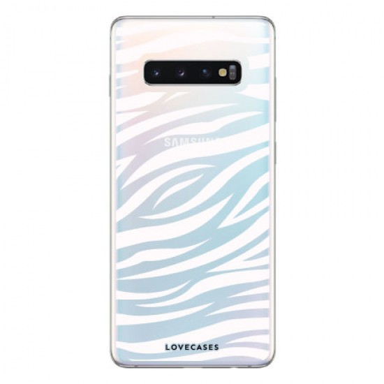 LoveCases Samsung S10 Plus Zebra Phone Case - Clear White LoveCases Samsung S10 Plus Zebra Phone Case - Clear White