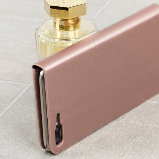 Olixar Leather-Style iPhone 7 Plus Wallet Case - Rose Gold