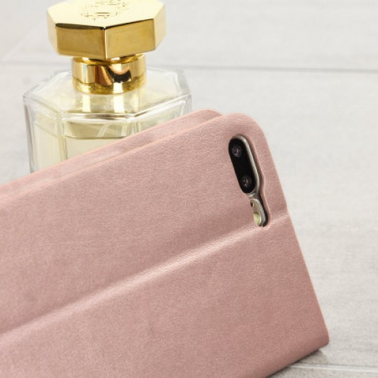 Olixar Leather-Style iPhone 7 Plus Wallet Case - Rose Gold