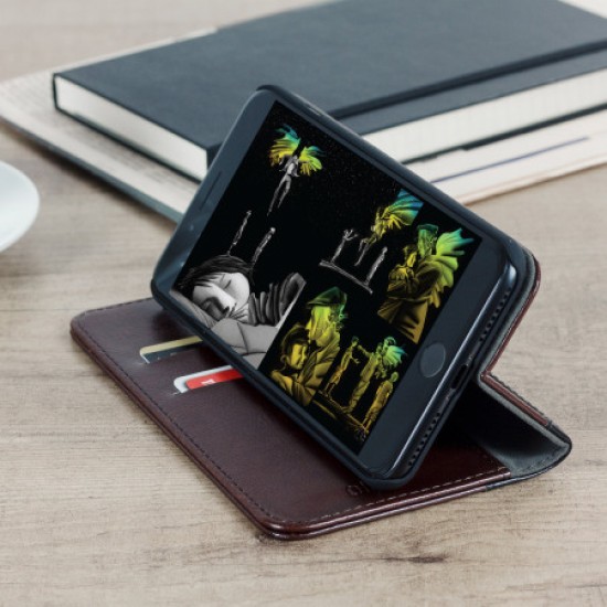 Olixar XTome Leather-Style iPhone 8 Plus / 7 Plus Book Case - Brown