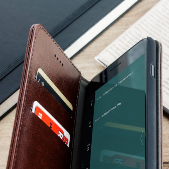Olixar XTome Leather-Style iPhone 8 Plus / 7 Plus Book Case - Brown
