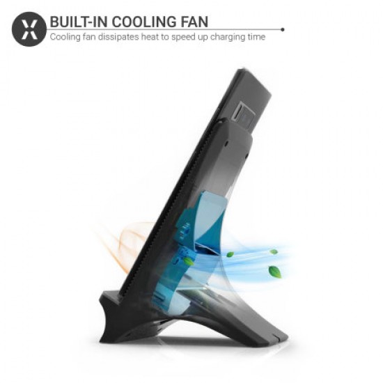 Olixar 10W Wireless Slim Charging Stand With Cooling Fan - Black