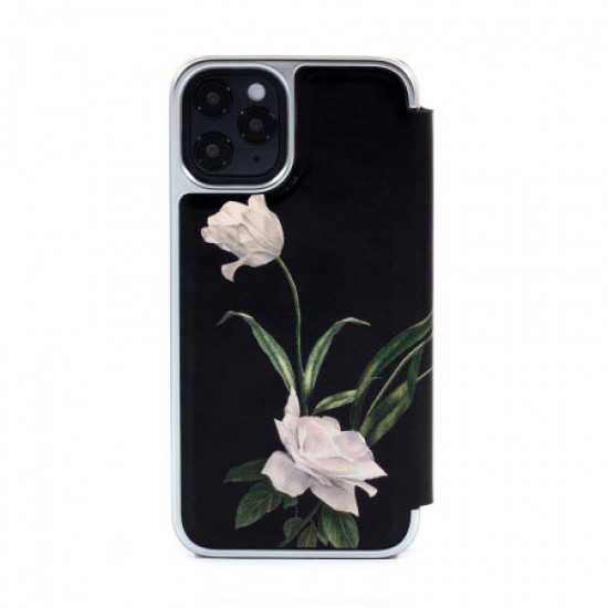 Ted Baker Elderflower iPhone 12 Pro Anti-Shock Folio Case-Black/Silver Ted Baker Elderflower iPhone 12 Pro Anti-Shock Folio Case-Black/Silver