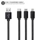 Olixar 3-in-1 USB-C, Lightning & Micro USB Braided Tough Cable