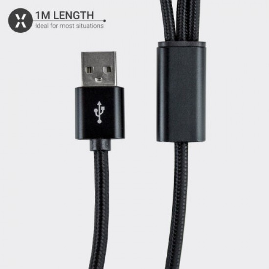 Olixar 3-in-1 USB-C, Lightning & Micro USB Braided Tough Cable