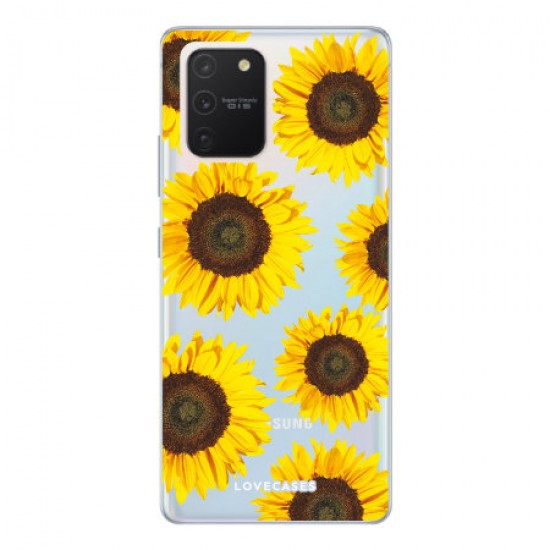 LoveCases Samsung Galaxy S10 Lite Sunflower Clear Phone Case LoveCases Samsung Galaxy S10 Lite Sunflower Clear Phone Case