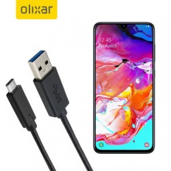 Olixar USB-C Samsung Galaxy A70 Charging Cable - Black 1m