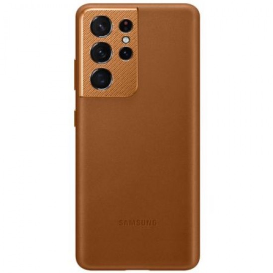 Official Samsung Galaxy S21 Ultra Genuine Leather Cover Case - Brown