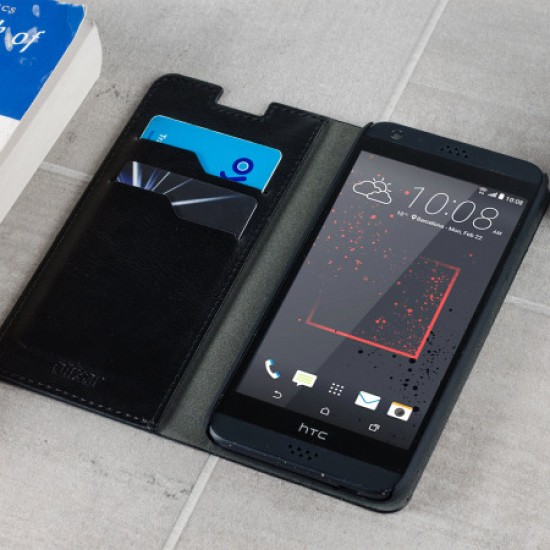 Olixar Leather-Style HTC Desire 530 / 630 Wallet Stand Case - Black