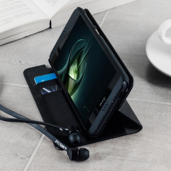 Olixar Leather-Style HTC Desire 530 / 630 Wallet Stand Case - Black