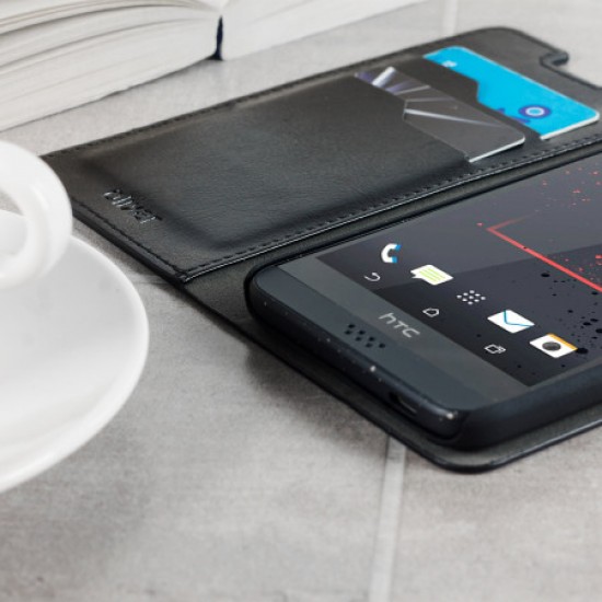 Olixar Leather-Style HTC Desire 530 / 630 Wallet Stand Case - Black