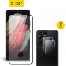 Olixar Samsung S21 Ultra Screen Protector & 2 Pack Camera Protectors