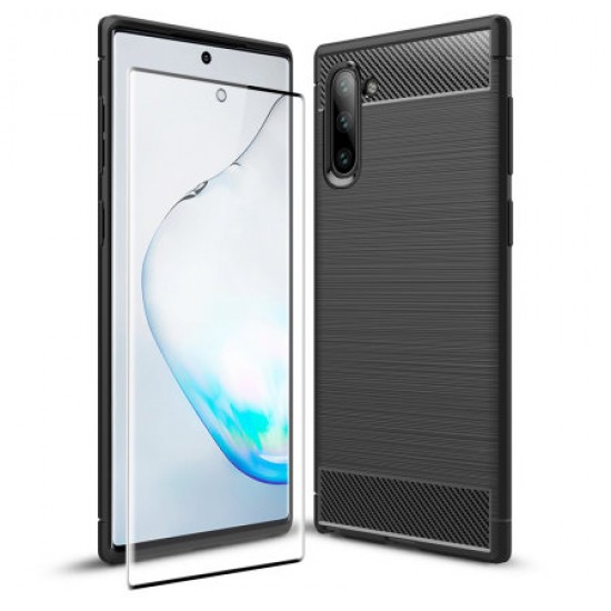 Olixar Sentinel Samsung Note 10 Case & Glass Screen Protector - Black