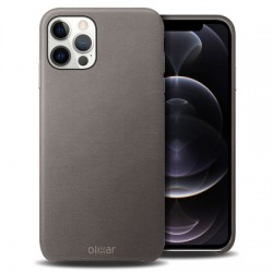 Olixar Genuine Leather iPhone 12 Pro Case - Grey