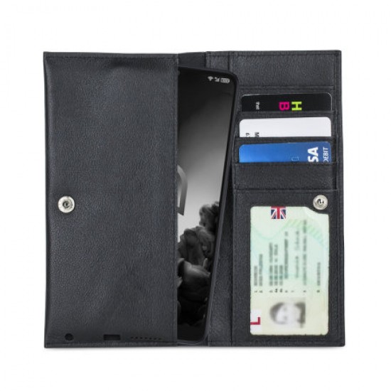 Olixar Primo Genuine Leather Alcatel 3L Wallet Case - Black
