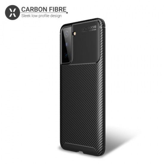 Olixar Carbon Fibre Samsung Galaxy S21 Plus Protective Case - Black