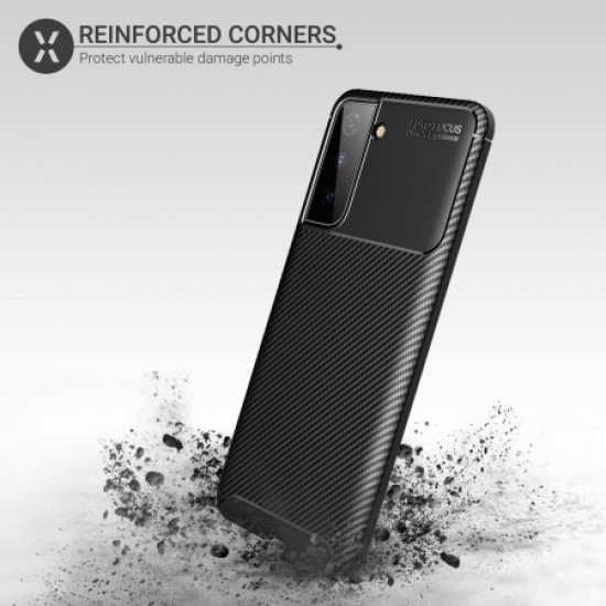 Olixar Carbon Fibre Samsung Galaxy S21 Plus Protective Case - Black