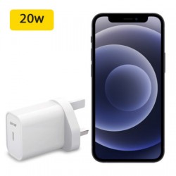 Olixar iPhone 12 mini PD 20W USB-C Wall Charger - UK Plug - White
