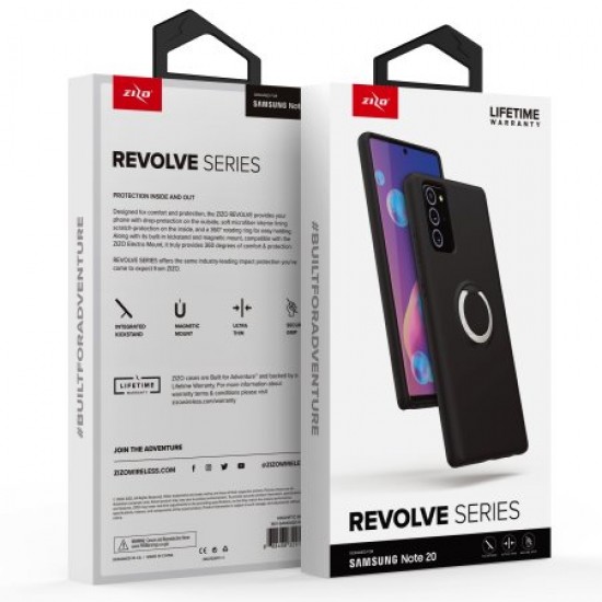 Zizo Revolve Series Samsung Note 20 Thin Ring Case - Black Zizo Revolve Series Samsung Note 20 Thin Ring Case - Black