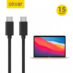 Olixar MacBook Air 2020 100W Braided USB-C To C Charging Cable - Black