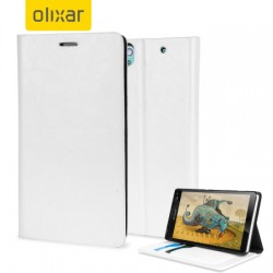 Olixar Leather-Style Sony Xperia C4 Wallet Stand Case - White