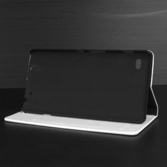 Olixar Leather-Style Sony Xperia C4 Wallet Stand Case - White