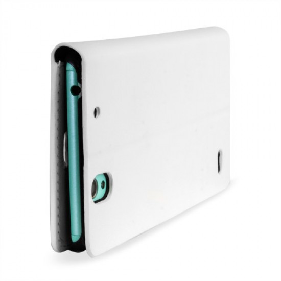 Olixar Leather-Style Sony Xperia C4 Wallet Stand Case - White