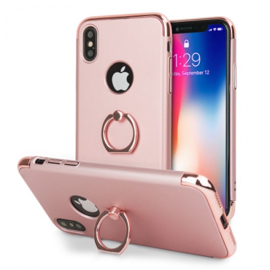 Olixar XRing iPhone X Finger Loop Case - Rose Gold