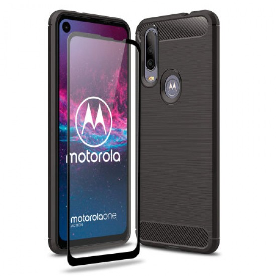 Olixar Sentinel Motorola One Action Case & Screen Protector - Black