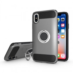 Olixar ArmaRing iPhone X Finger Loop Tough Case - Silver