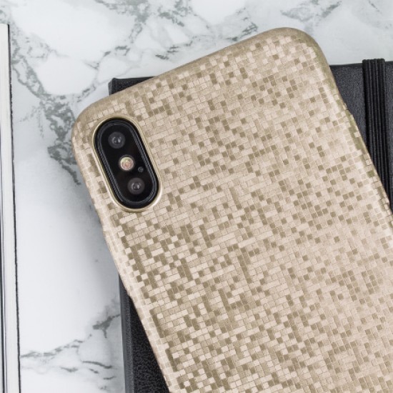 LoveCases Check Yo Self iPhone X Case - Shimmering Gold