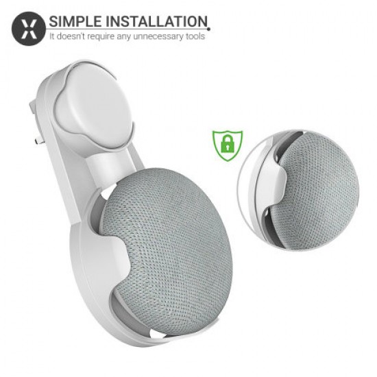 Olixar Google Home Mini Universal Plug Socket Wall Mount - White