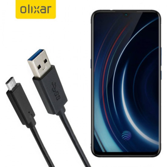 Olixar USB-C Vivo iQOO Charging Cable - Black 1m