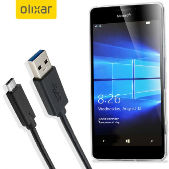 Olixar USB-C Microsoft Lumia 950 Charging Cable - Black 1m
