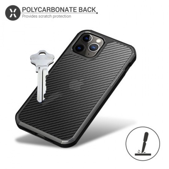 Olixar ExoShield Carbon iPhone 12 Pro Bumper Case - Black