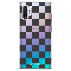 LoveCases Samsung Galaxy Note 10 Plus Black Checkered Case - Clear