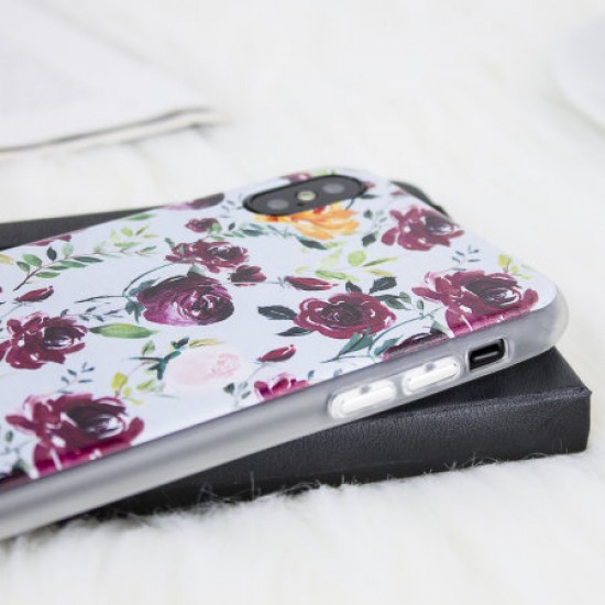 LoveCases Floral Art iPhone X Case - Blue / White