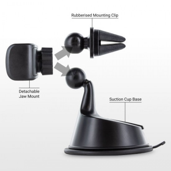 Olixar TriMount Windscreen, Dashboard & Vent Smartphone Car Holder