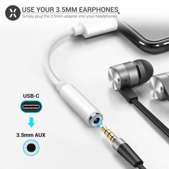 Olixar Samsung Galaxy Note 20 Ultra USB-C To 3.5mm Adapter - White