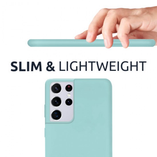 Olixar Samsung Galaxy S21 Ultra Soft Silicone Case - Pastel Green