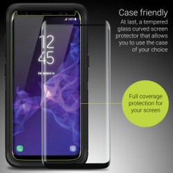 Olixar Samsung S9 Plus Case Compatible Glass Screen Protector - Black