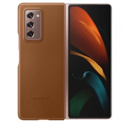 Official Samsung Galaxy Z Fold 2 5G Genuine Leather Cover Case - Brown