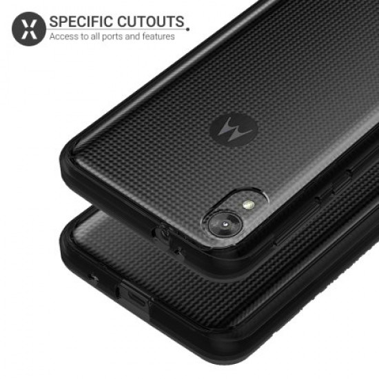 Olixar ExoShield Tough Snap-on Motorola Moto E6 Case - Black
