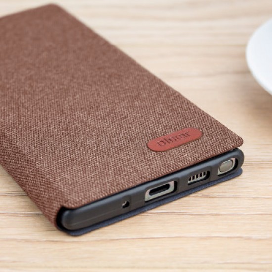 Olixar Canvas Samsung Galaxy Note 10 Wallet Case - Brown