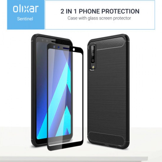 Olixar Sentinel Samsung Galaxy A7 2018 Case & Glass Screen Protector