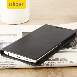 Olixar Leather-Style LG V10 Wallet Stand Case - Black