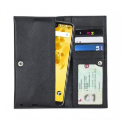 Olixar Primo Genuine Leather Wiko View 2 Pouch Wallet Case - Black