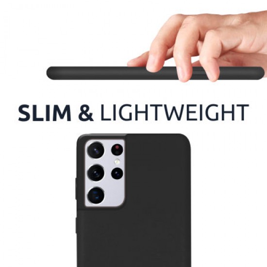 Olixar Samsung Galaxy S21 Ultra Soft Silicone Case - Black